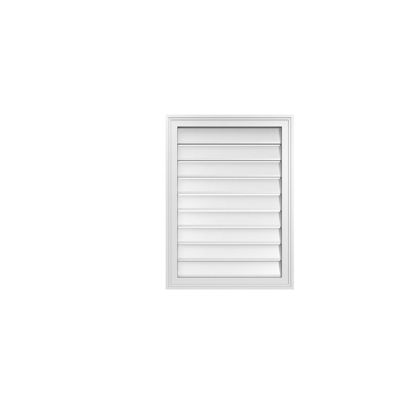 Évent à pignon fonctionnel en uréthane rectangulaire à fixation en surface, brun clair apprêté, H 30 po x l 22 po x P 1,5 po