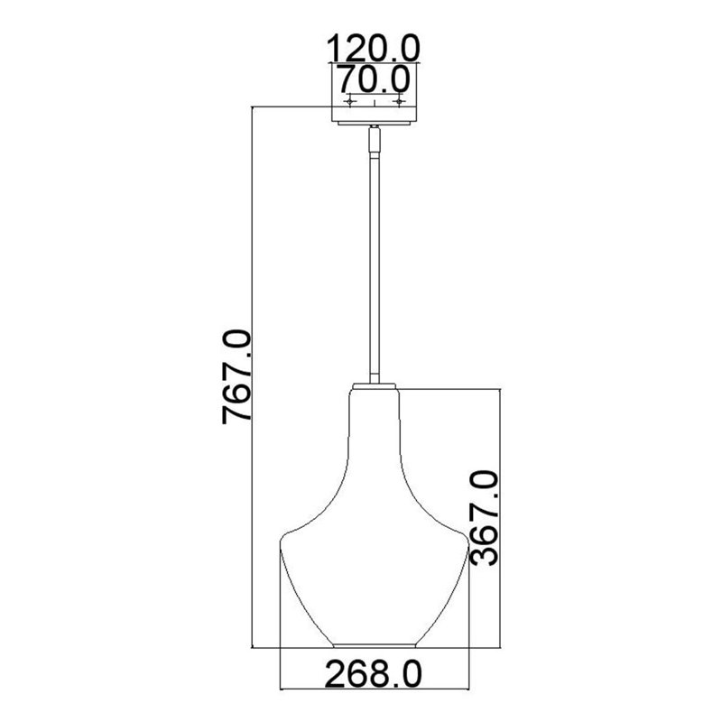 Plewak 1 - Light Chrome Teardrop Pendant, Chrome, 50.8cm H x 35cm W x 35cm D
