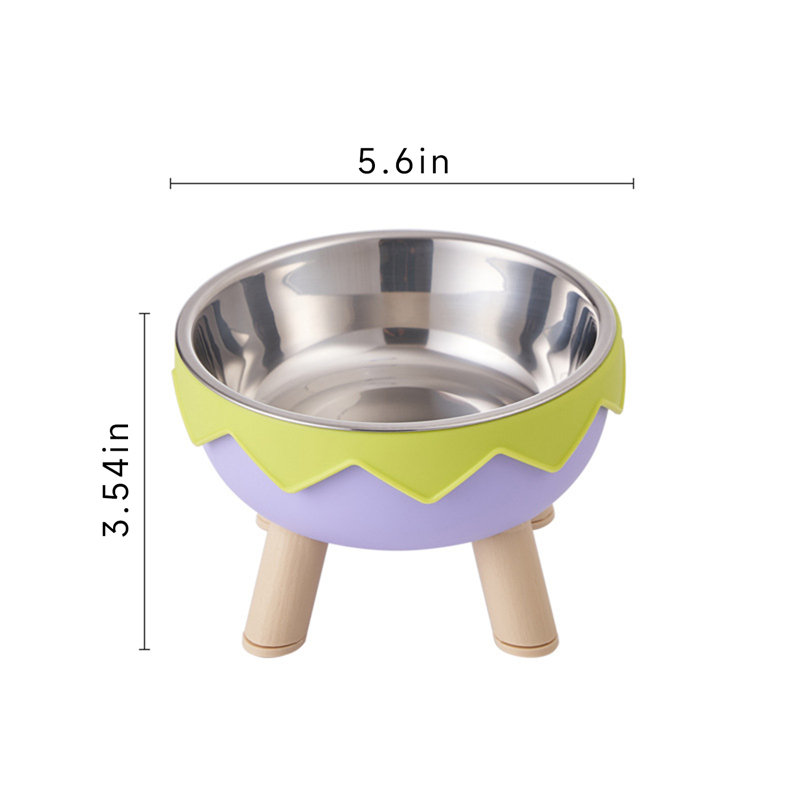 Bol pour chien surélevé 5,6 po, Mauve / Vert