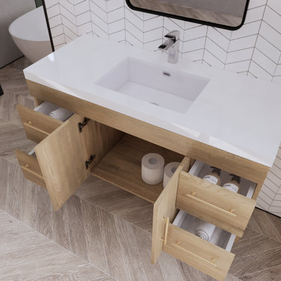 Ensemble de meuble-lavabo simple mural 47 po Bastos