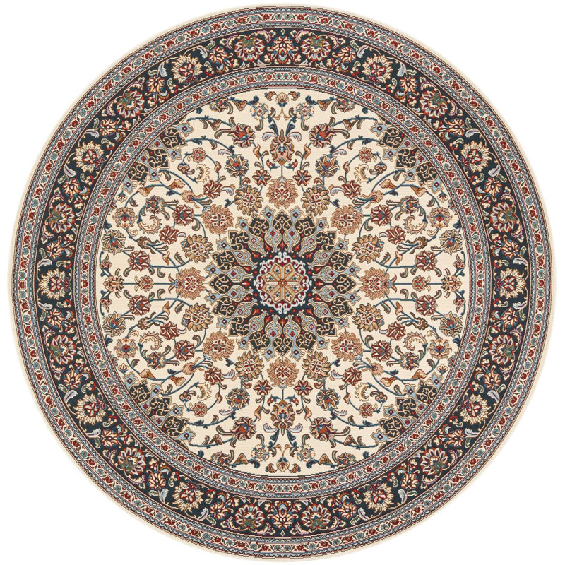 Tapis traditionnel ivoire Tollefson, Rond 7 pi 10 po