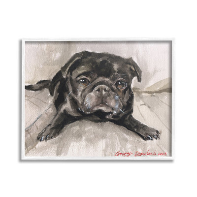 «Cozy Pug Relaxing», estampe numérique encadrée par GeorgeDyachenkoArt