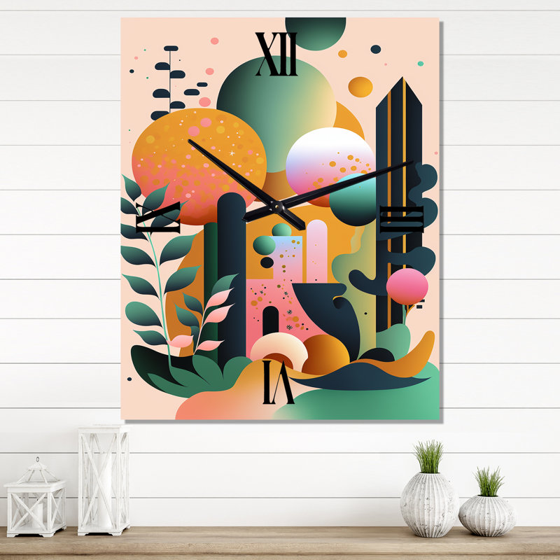 Jemale - Horloges murales paysage abstrait, Petit