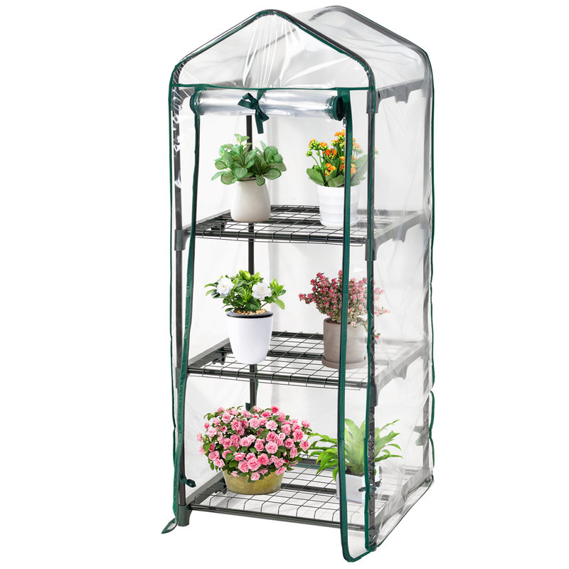 Mini Greenhouse,Small Plant Greenhouses,With Transparent Plastic PVC Cover, Indoor outdoor tent garden greenhouse (51 x 45 x 130cm)