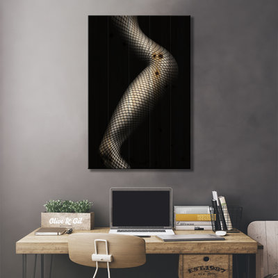 Legs In Fishnet Stockings III by Johan Swanepoel - Unframed Graphic Art on Wood
