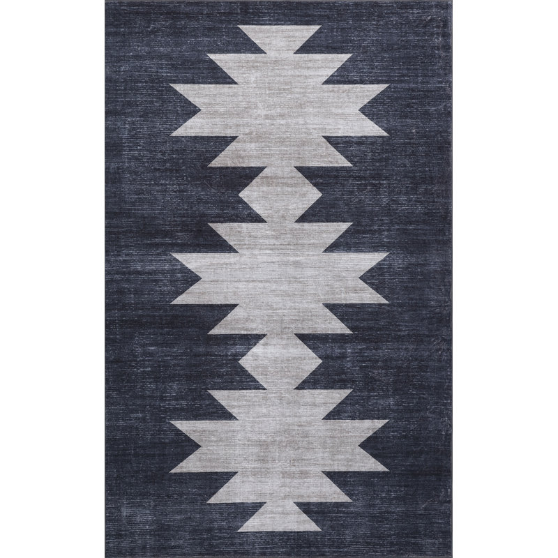 Tapis antidérapant Peyton Minimalist, Charcoal/Cream, Rectangle 8' x 10'