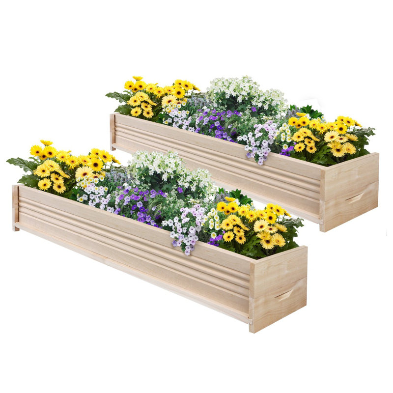 Beacon Wood Planter Box, 7" H x 48" W x 11" D