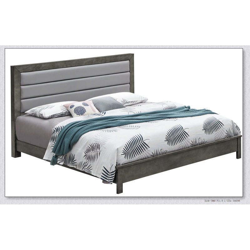 Stylish Gray Full Bed With Functionality