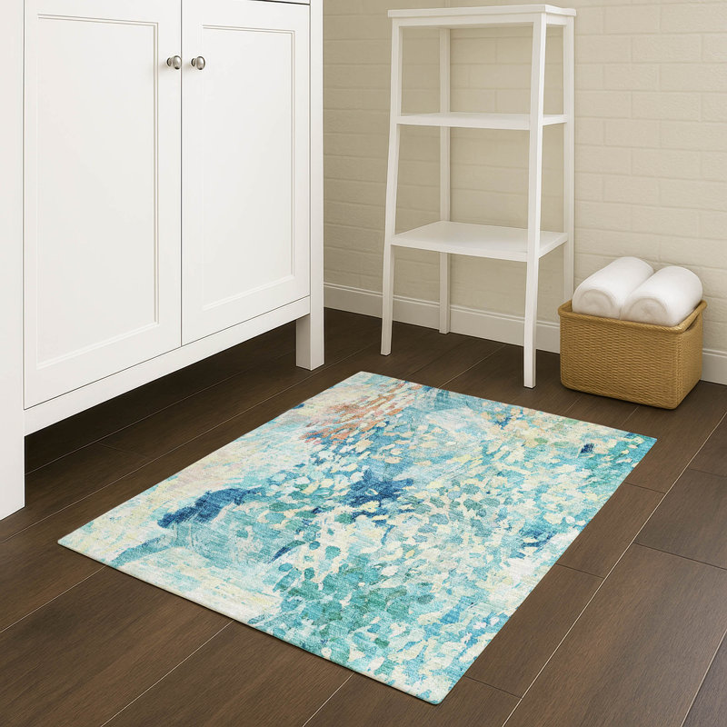 Machine Washable Indoor/Outdoor Chantille ACN2736 Modern Rug, Teal, 2'6" x 3'10"