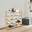 5-Tier 15 Pair Solid Bamboo Shoe Rack