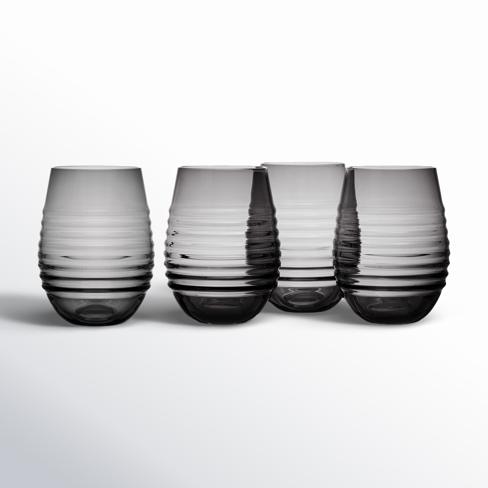 Mikasa Ciara 18 oz. Stemless Wine Glasses, Gray