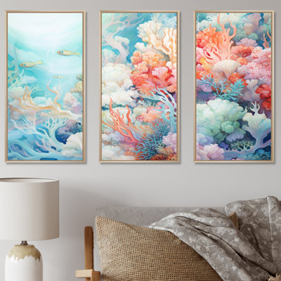 Ensemble de salon mural Cresencio - Coastal Coral Under Water