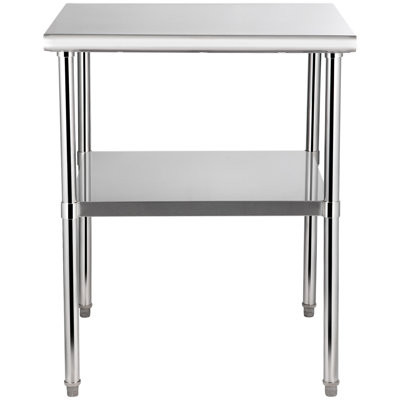 Stainless Steel Prep Table, 30 X 30 X 36 Inch, 800Lbs Load Capacity Heavy Duty Metal Worktable With Adjustable Undershelf & Feet, Commercial Workstation For Kitchen Garage Restaurant Backyard