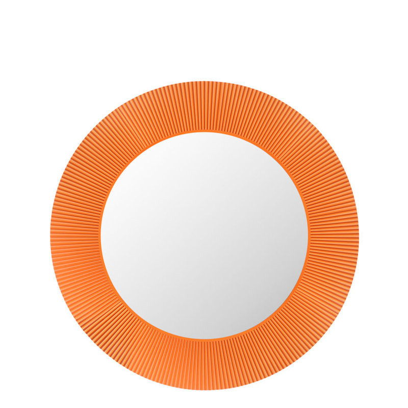 Kartell Flat Wall Mirror, Tangerine Orange