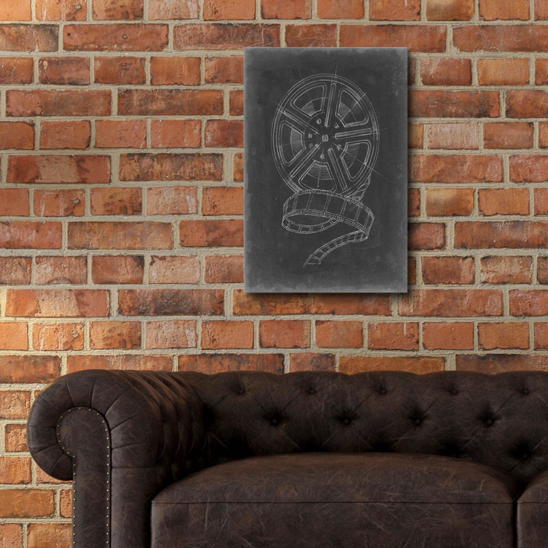  «Film And Reel Blueprint 2» par Ethan Harper, art mural en verre acrylique, 16 po x 24 po, H 24 po x l 16 po