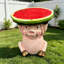 Table d'appoint mignonne cochon avec plateau en melon d'eau, multifonctionnel pour la maison et le jardin, fabrication en résine, idéal pour un support à plante et une table de bout