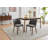 Upholstered Dining Chair with Wood Legs, Wing Backrest, Wooden Kitchen Chair with Thick Cushions-1163809387