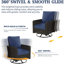 Deux chaises pivotantes d'extérieur modernes + une table d'appoint