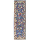 Beall Wool Oriental Area Rug in Blue