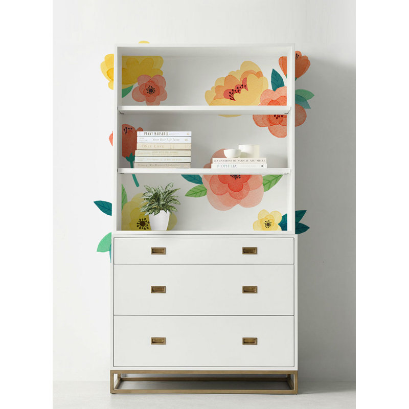 Adhésif décoratif aquarelle pour enfants, Jaune et orange