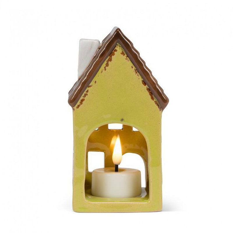 Tall House With Windows Tealight Candle Holder