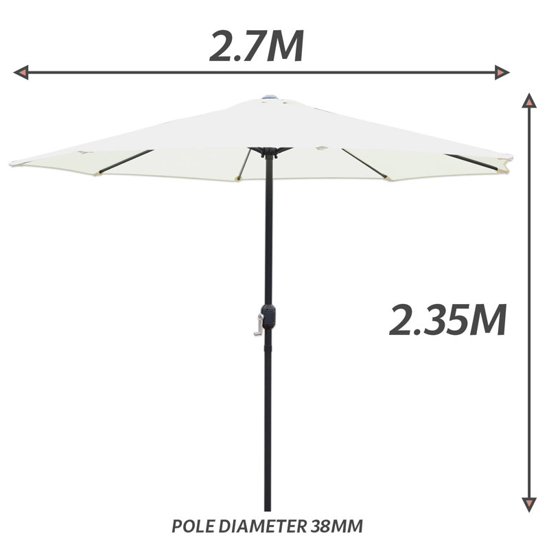 Avihai 270cm Market Parasol, Cream