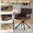 Modern Faux Leather Upholstered Swivel Armchairs with Tufted Back, Metal Legs-735429551