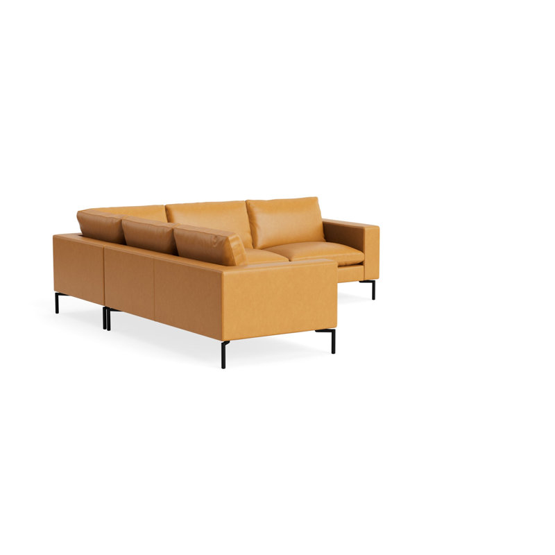 MTO - The New Standard L-Shaped Sectional - Small with Black Legs, Canyon Leather, Right
