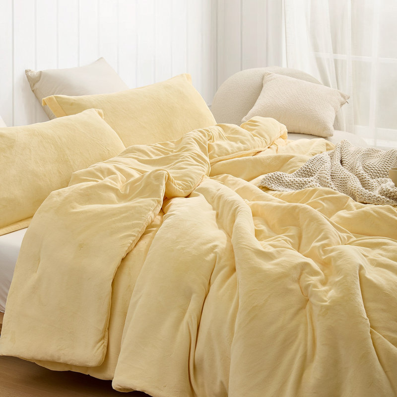 Softer Than Soft - Coma Inducer Oversized Comforter Set - Cream, Queen Comforter + 2 Standard Pillow Shams, Yellow
