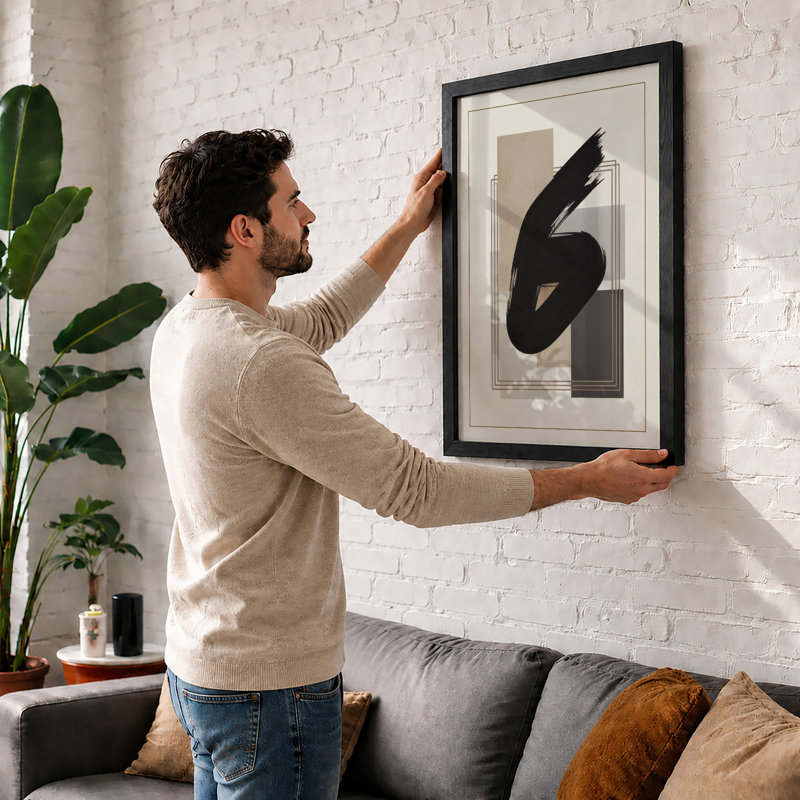 Curved Form And Geometry Minimalist - Print, Black, A4 - 29.7 x 21.0 cm