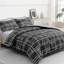Microfiber Chequered Duvet Cover Set-126672180