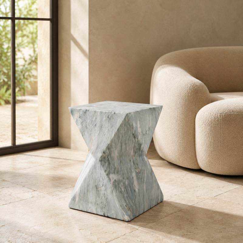 Table d'appoint Modern, Vert / vert, marbre