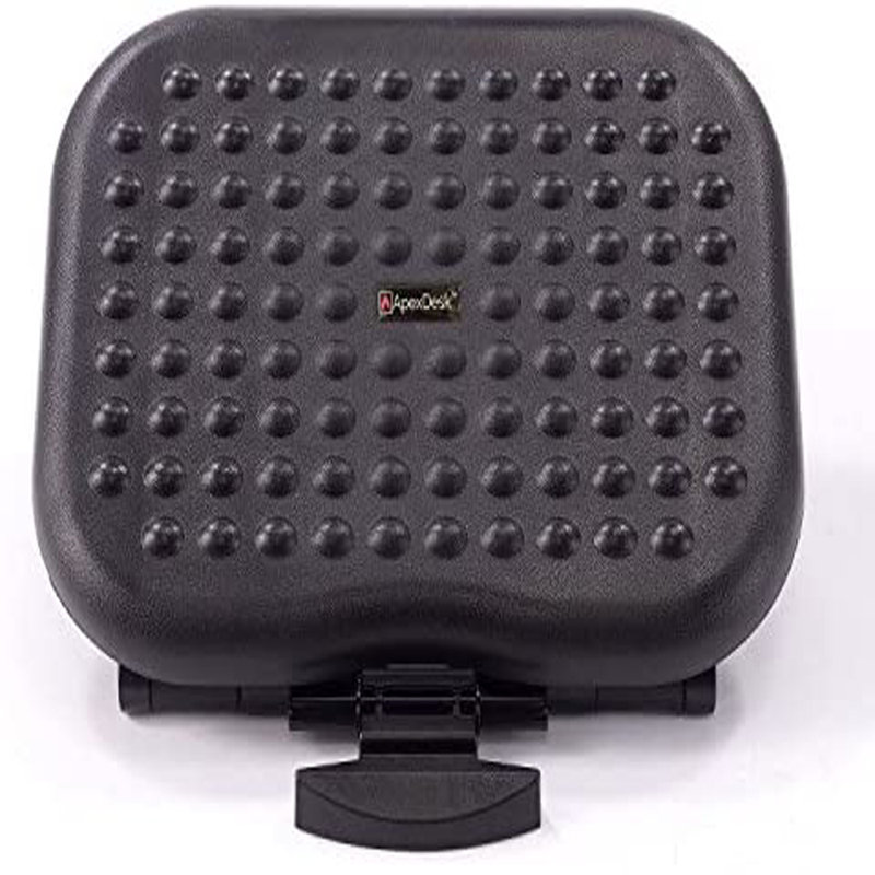 Black Adjustable Plastic Footrest with Massaging Surface