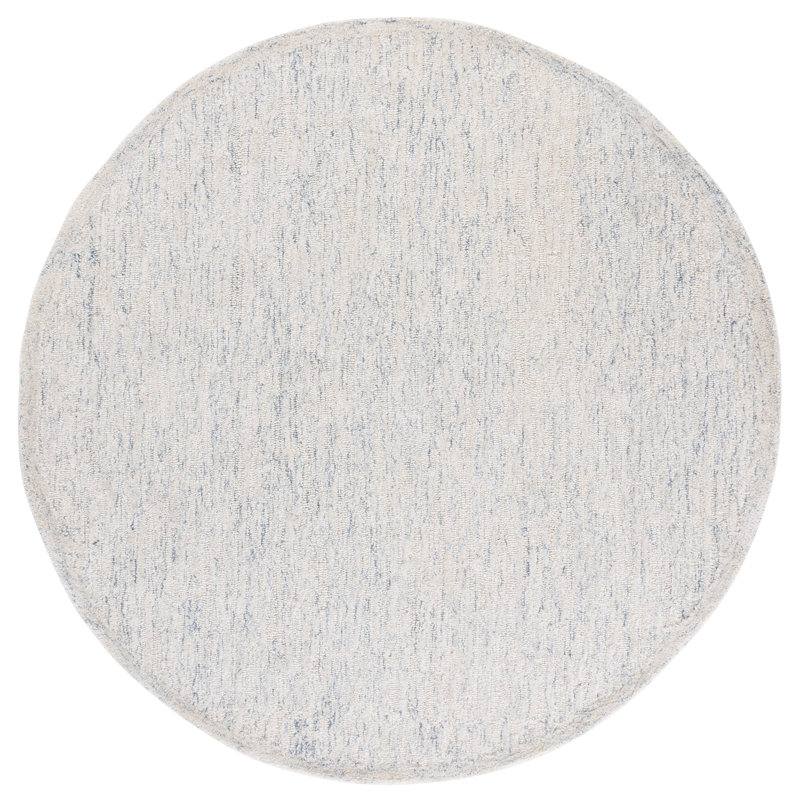 Ebony Hand Tufted Wool;Cotton Solid Color Rug, Round 6'