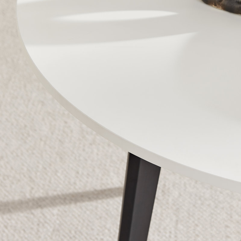 Betsab 4 - Person Dining Set, White/Black, Grey