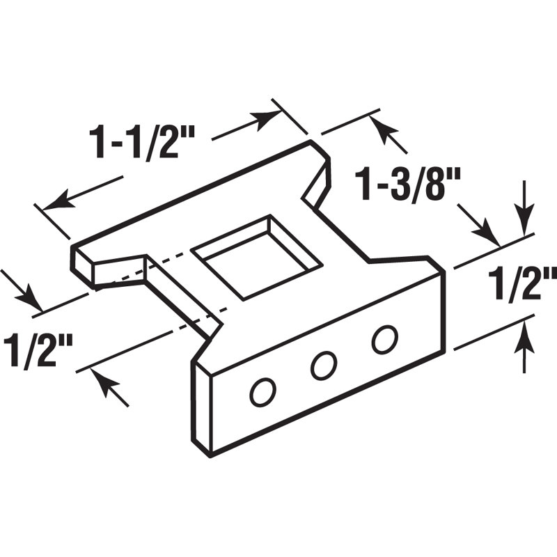1/2 in. Nylon, Square Bolt Threshold and Header Bolt Guide