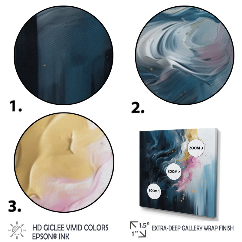 Somer rose et bleu explorant l'invisible I, H 16 po x l 16 po x P 1 po, Cadre flottant noir