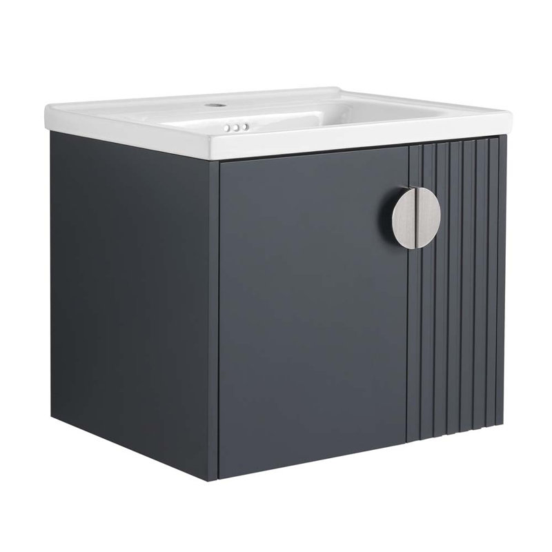 Meuble-lavabo 24 po avec lavabo, Noir