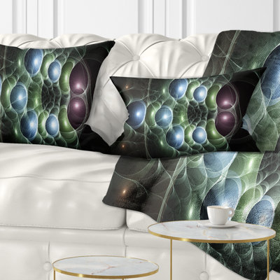 Cercles surréels 3D bleu clair - coussin imprimé abstrait