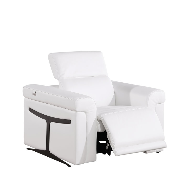 Fauteuil inclinable électrique Don cuir, Blanc