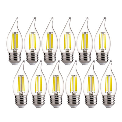B11 Dimmable LED Candelabra Light Bulbs, 4W(60W Equivalent), 550LM, 5000K Daylight, E26 Base, Clear Bulbs