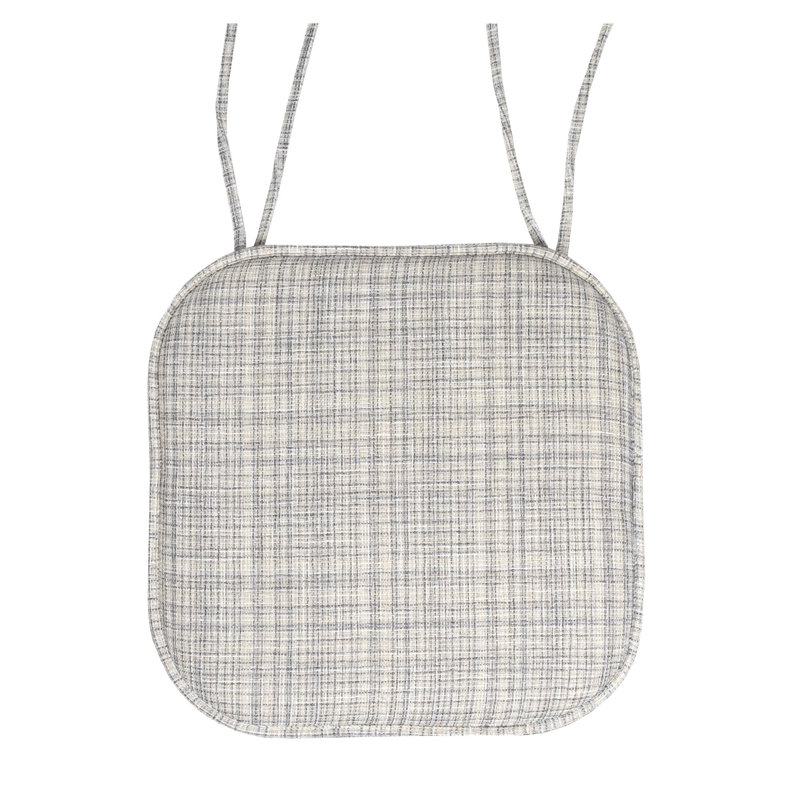 Coussin de chaise antidérapant en mousse à mémoire de forme 16 po x 16 po Aria, Paquet de 6, Argent / Crème