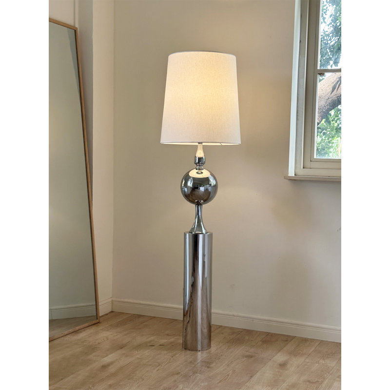Light Luxury-Style Carbon Steel Plated & Linen Floor Lamp