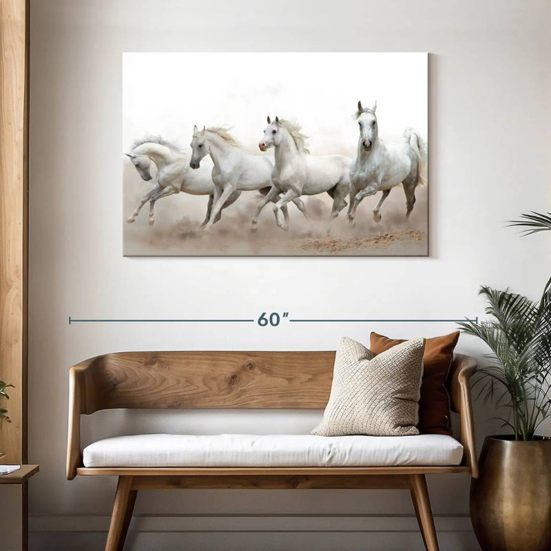 Brampt White Arabian Horses, 30'' H X 45'' W