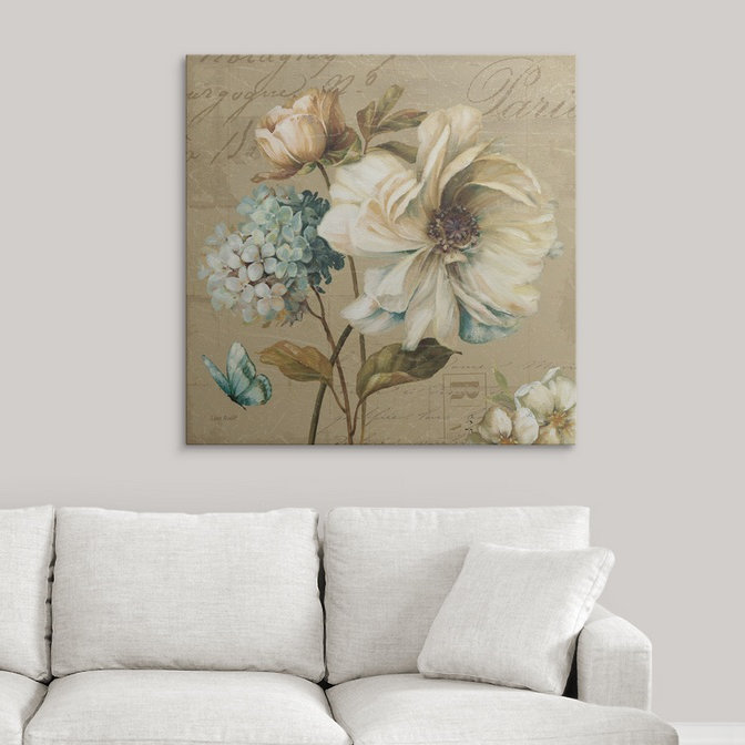 «Marche De Fleurs Blue II», reproduction d'impression, H 35 po x l 35 po x P 1,5 po, Toile