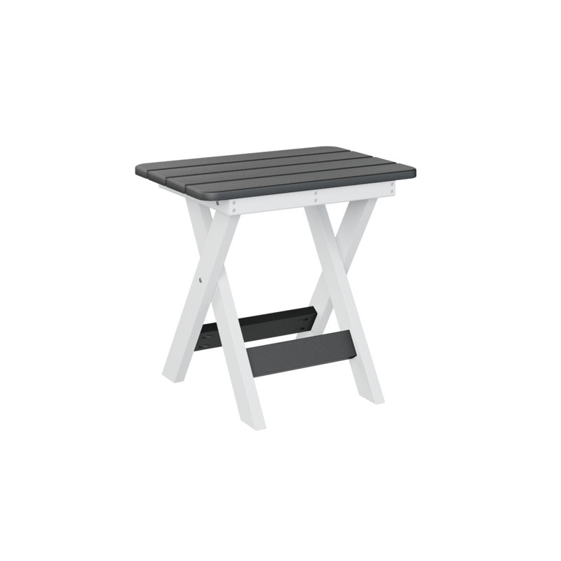 Berlin Gardens Regular Top With White Base Folding End Table, Black