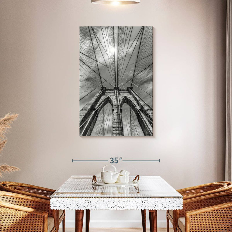 Lilie Brooklyn Bridge Structure Sky View, 45" H x 30" W