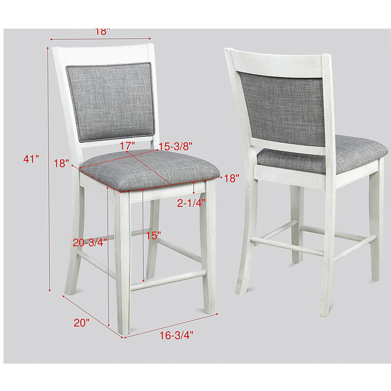 Tabouret de bar 2 pièces, Blanc