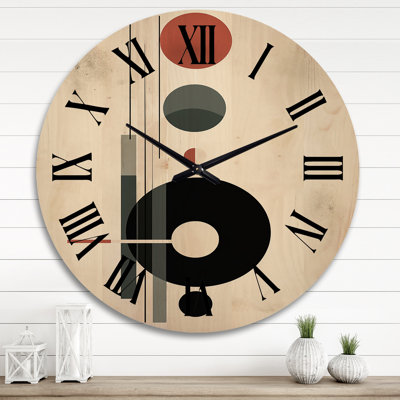 Horloge murale Waning with the Moon Circular Retro Geometrics II