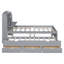 Lit plateforme double en bois avec tête de lit à DEL, gigogne et rangement avec tiroirs, gris-1549057305-1549057284